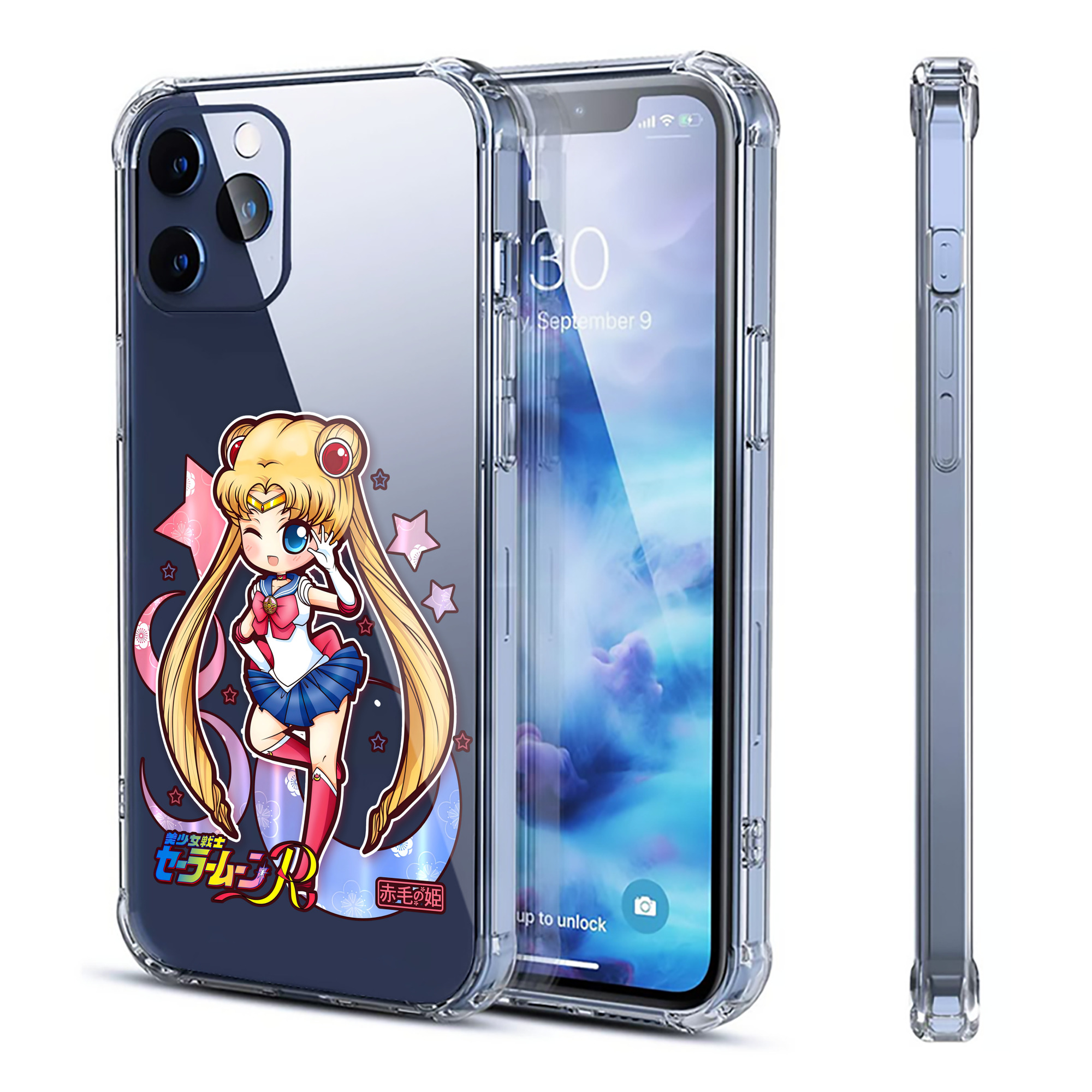 （画像用） 美少女戦士セーラームーン 月野 うさぎ つきの うさぎ Sailor Moon Tsukino Usagi 【iPhone 12シリーズ対応】透明スマホケース（クリアソフトケース）